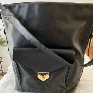 Stella & Dot COVET Black Leather Bucket Bag